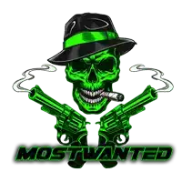 a green skull in a fedora smoking a cigar and holding two guns