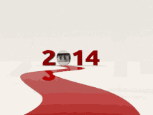 the year 2014 is displayed in red letters on a white background