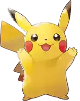 a yellow pikachu with red cheeks and a tail