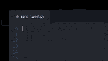 a screenshot of a program that says send tweet.py