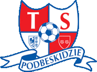 a logo for ts podbeskidzie with a soccer ball in the center