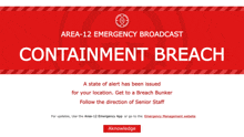 an area 12 emergency broadcast has been issued for your location