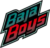 a logo for baja boys with a lightning bolt