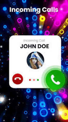 a screenshot of an incoming call with a picture of a woman on the screen .