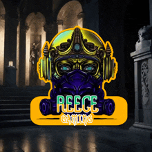 a sticker that says reece gaming with a mask on