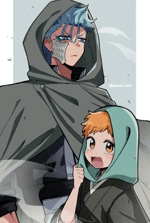 a drawing of a man with a hood and a boy with a hood with the hashtag @yanono_is15