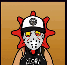 a cartoon character wearing a glory jersey