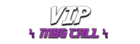 a purple and white logo that says vip mbg call