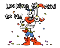 a cartoon drawing of papyrus with the words " looking forward to it "