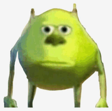 mike wazowski from monsters inc with a sad face