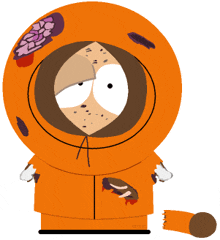 a cartoon character named kenny from south park with a broken arm