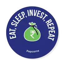 a blue circle with the words eat sleep invest repeat