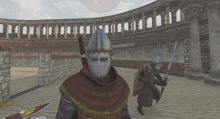 a screenshot of a video game shows a knight with a sword and shield