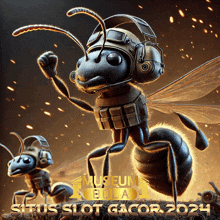 a poster for situs slot gacor 2024 with a cartoon ant