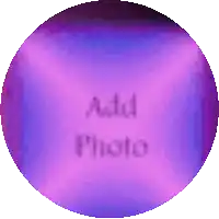 a purple and blue circle with the words add photo written on it