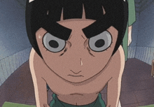 a close up of a cartoon character 's face