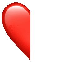 a red heart that has been cut in half