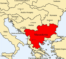 a map of europe with macedonia in the middle