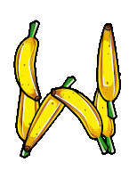 a bunch of bananas are arranged to form the letter w