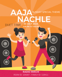 a poster for aaja nachle duet time on july 30