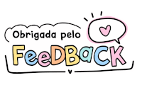 a logo that says obrigada pelo feedback with a heart