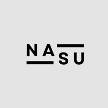 a logo for a company called nasu with a white background