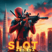 a movie poster for museum bola shows a man holding a rifle