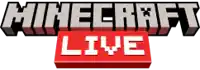 a logo for minecraft live is shown on a white background .