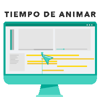 a computer screen with the words tiempo de animar written above it