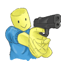 a drawing of a roblox character holding a gun with the name strabuko on the bottom