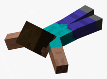 a minecraft character is laying on his back with his head on his knees