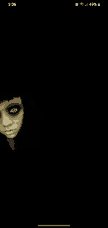 a close up of a person 's face with glowing eyes in a dark room .