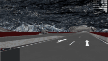 a computer generated image of a highway with arrows pointing to the left and right