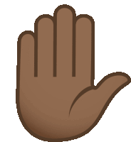 a brown hand is shown with the fingers extended