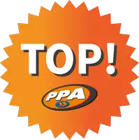 an orange sticker with the words top ppa on it