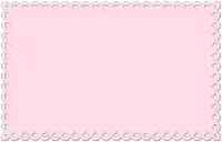 a pink background with a border of hearts and circles