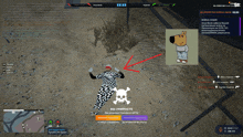 a screenshot of a video game with a skull and crossbones in the corner