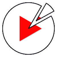 a circle with a red triangle in the middle