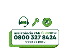 a green and white sign that says 24h assistance on it