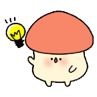 a cartoon drawing of a mushroom with a light bulb above it 's head .