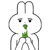 a cartoon rabbit is vomiting green liquid out of its mouth .