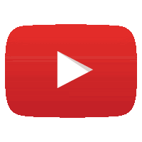 a red youtube logo with a white play button on a white background