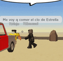 a speech bubble says me voy q comer el clo de estrella on it