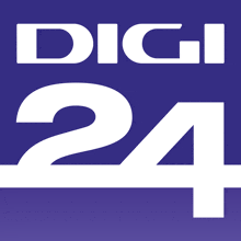 a logo for digi 24 is shown on a blue background