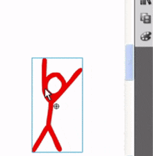 a computer screen shows a stick figure and a script assistant button