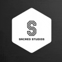 the logo for sacred studios is a hexagon with a letter s in it .