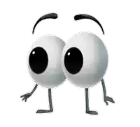 a pair of eyes with arms and legs on a white background .