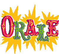 a brightly colored illustration of the name oraie