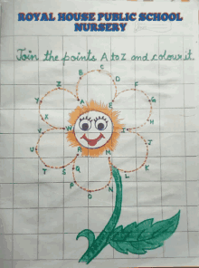 a royal house public school nursery poster with a drawing of a flower