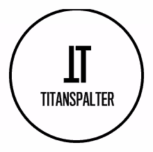 a black and white logo that says titanspalter